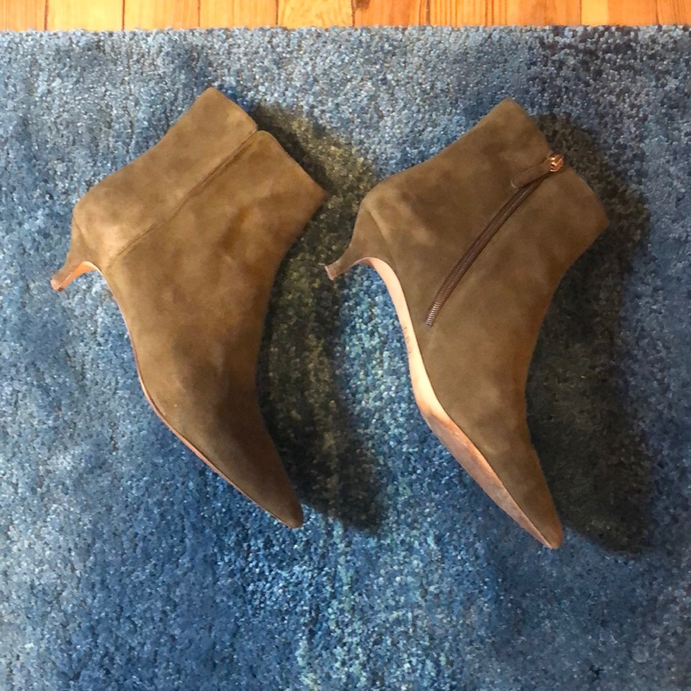J. Crew Dark Green Ankle Booties
